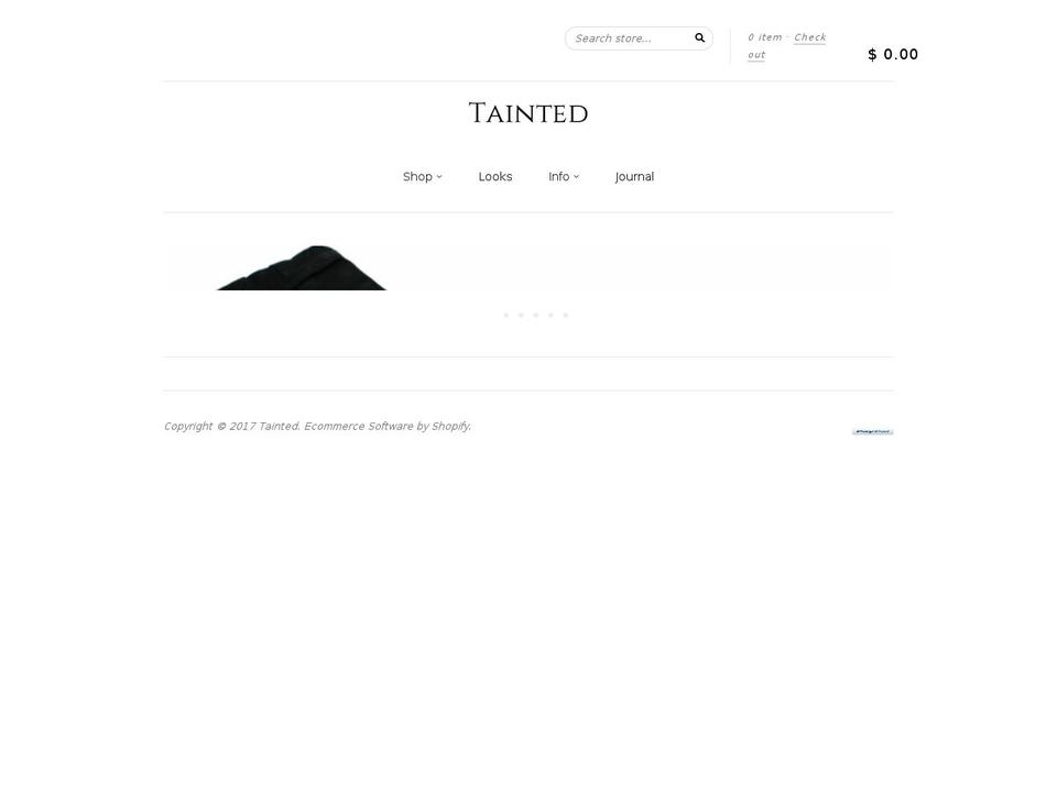 taintedny.com shopify website screenshot