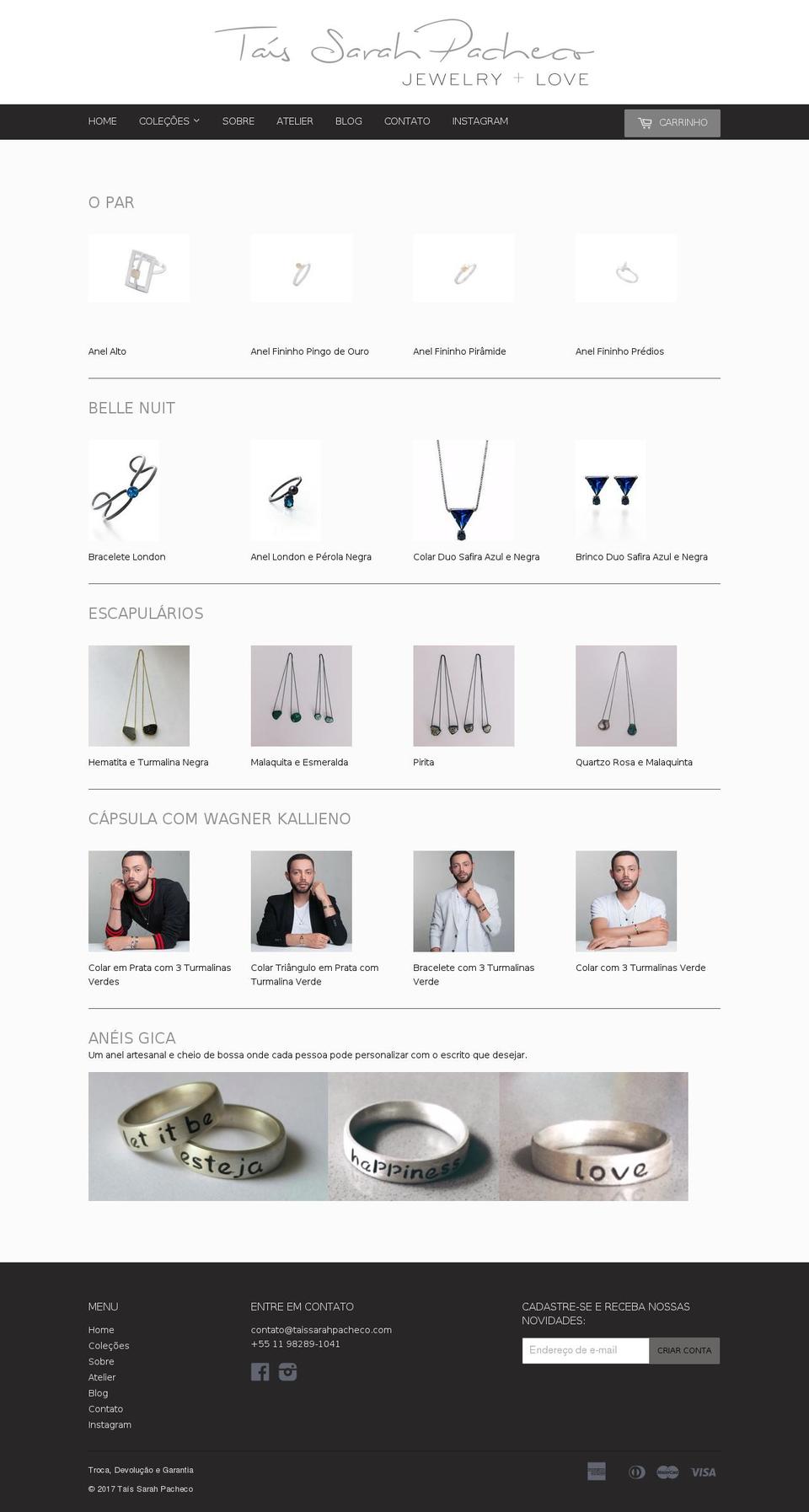 taissarahpacheco.com shopify website screenshot