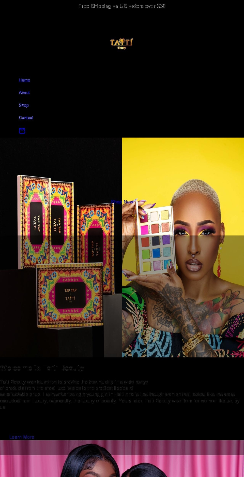taitibeauty.com shopify website screenshot
