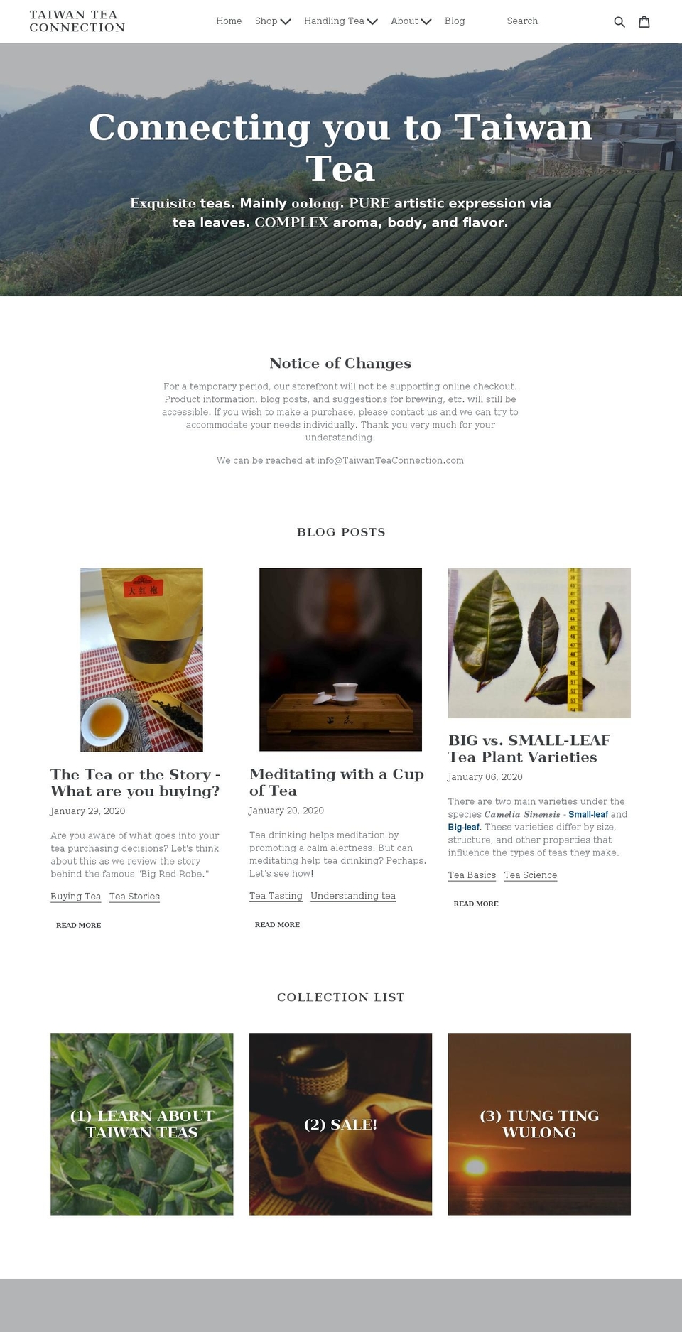 taiwanteaconnection.com shopify website screenshot