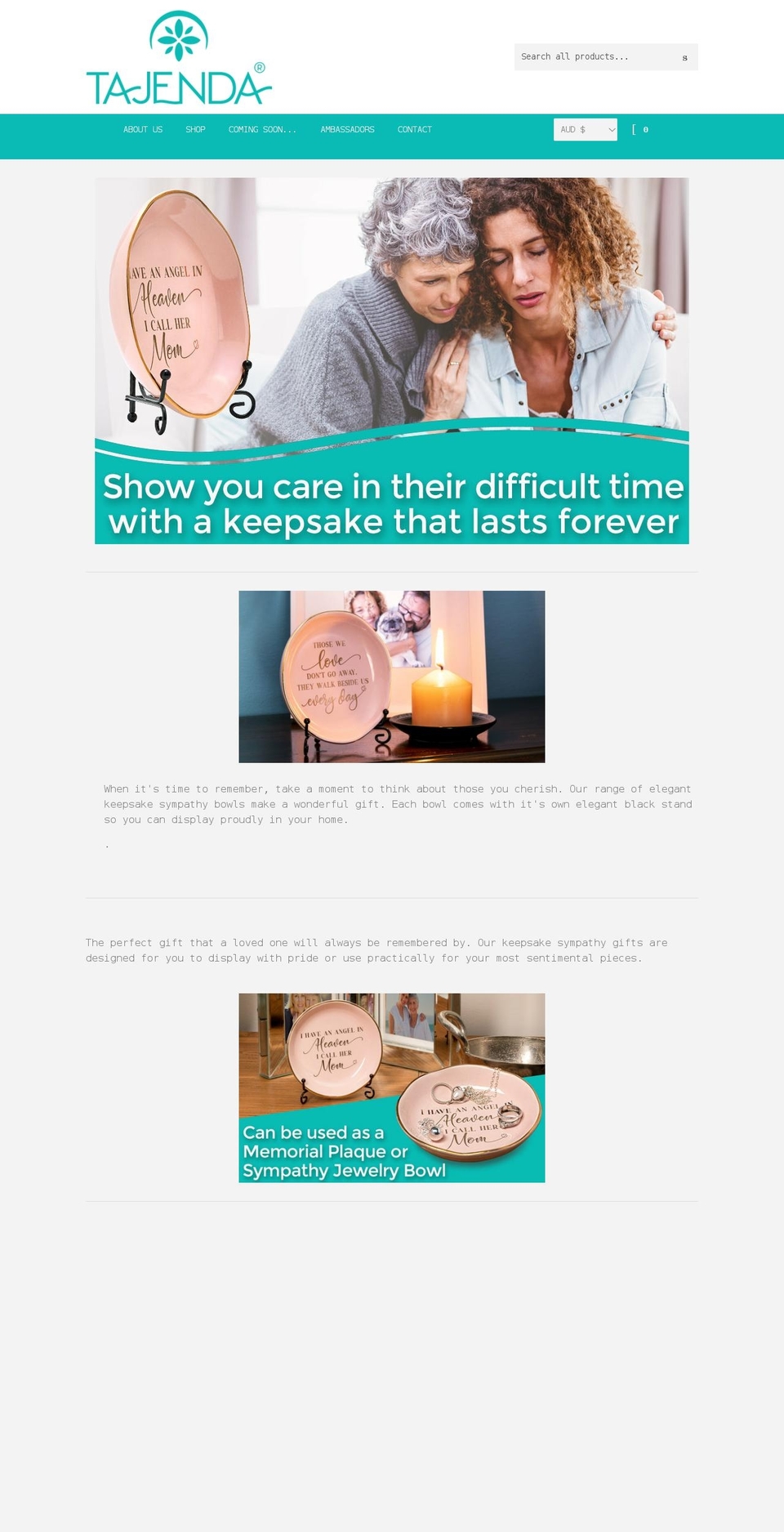 tajenda.com shopify website screenshot