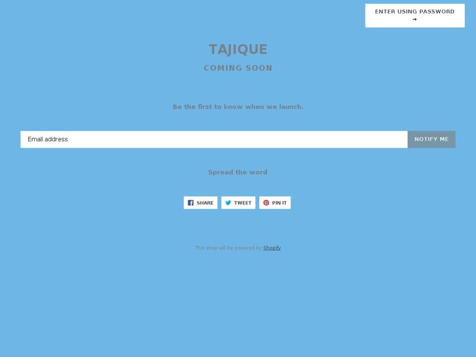 tajique.com — Shopify storefront screenshot