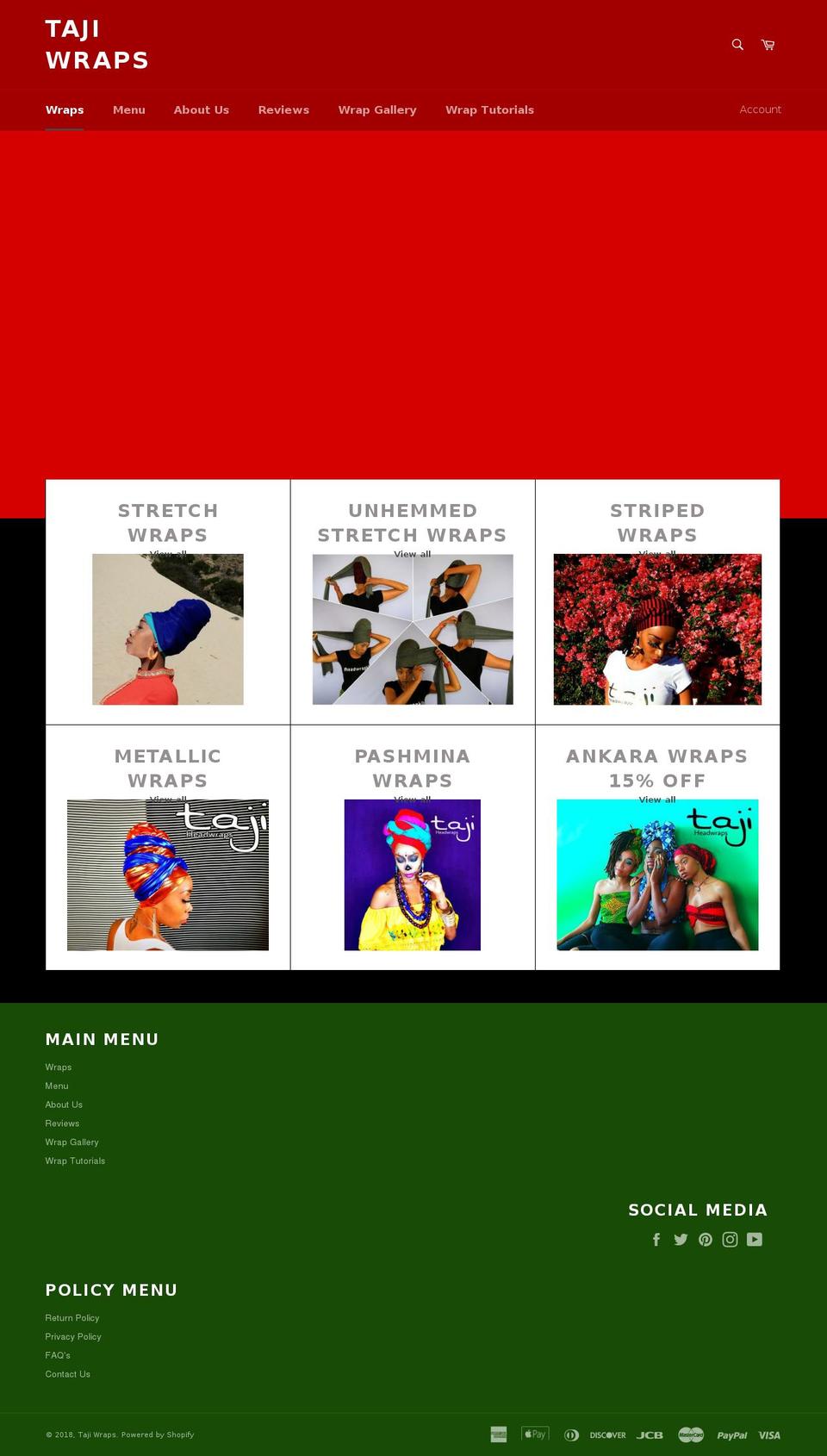 tajiwraps.com — Shopify storefront screenshot