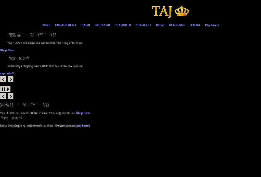 tajjewelers.com shopify website screenshot