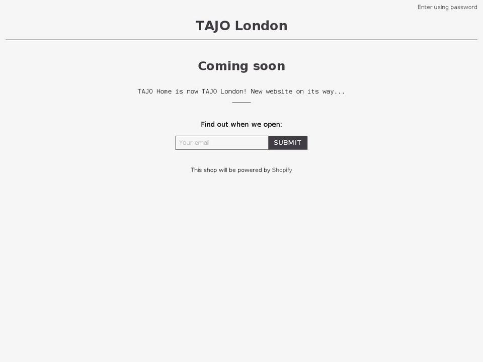 tajolondon.com — Shopify storefront screenshot