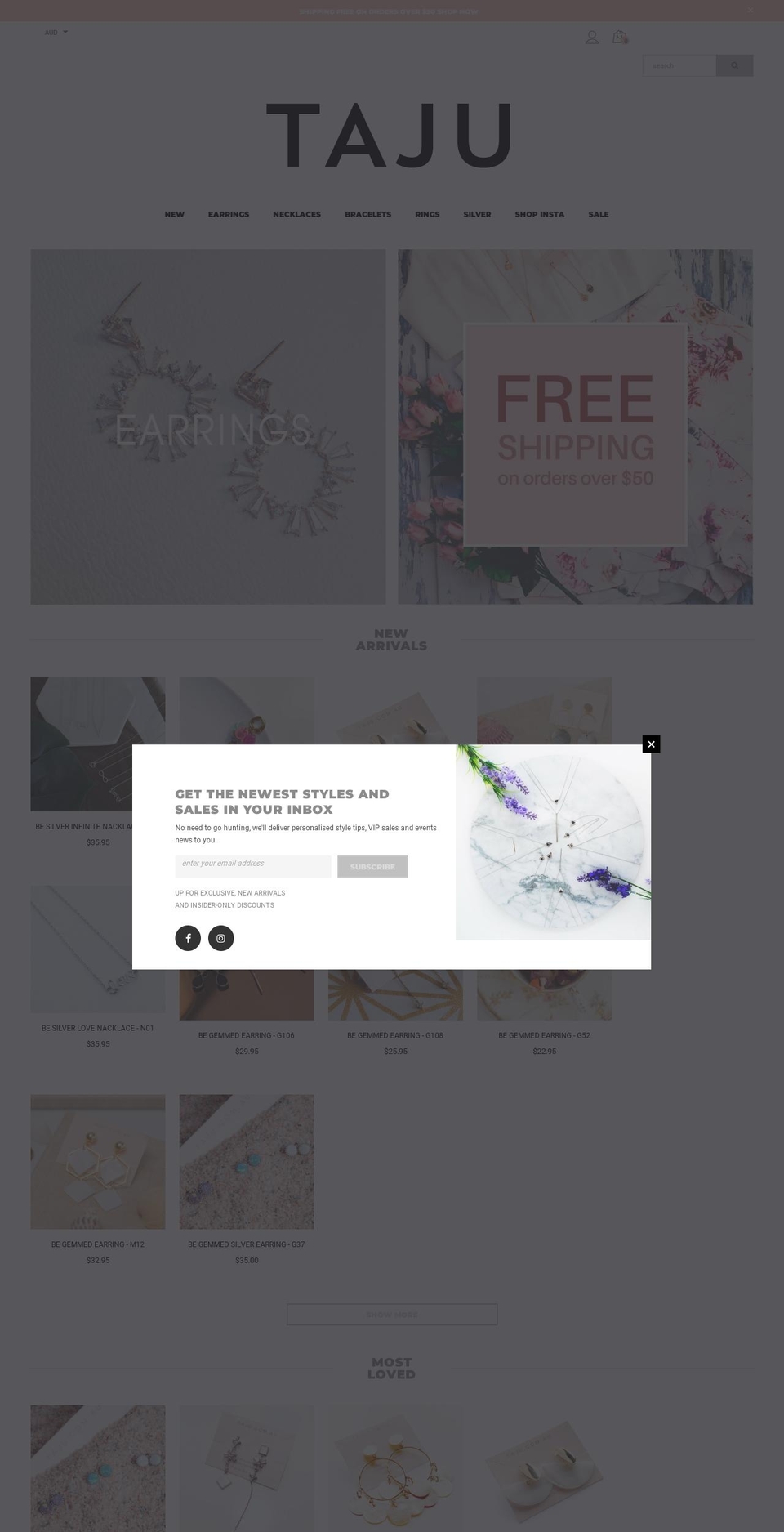 taju.com.au shopify website screenshot