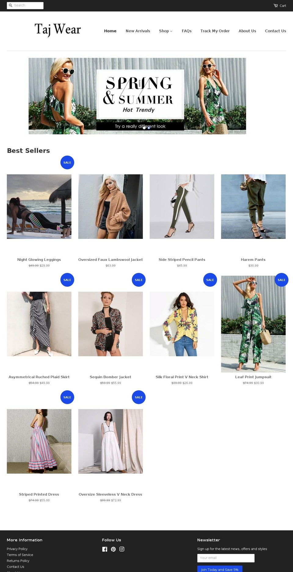 tajwear.com — Shopify storefront screenshot