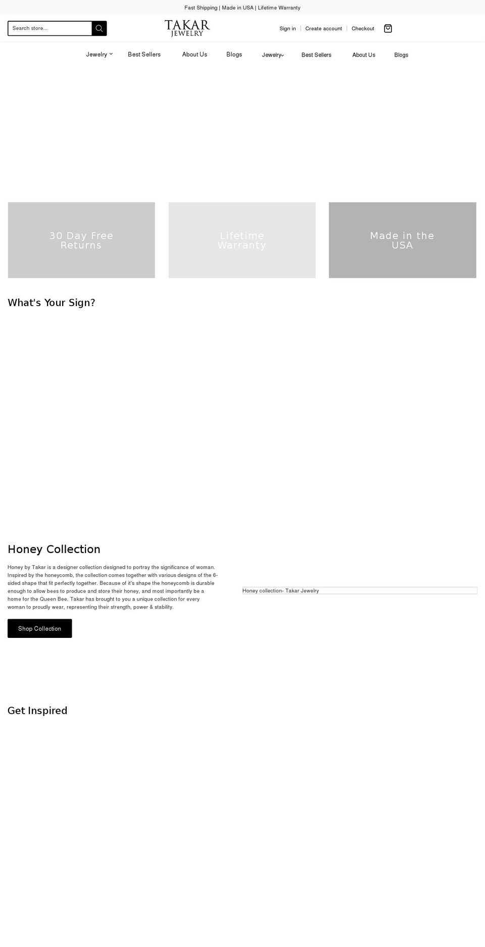 takarjewelry.com shopify website screenshot