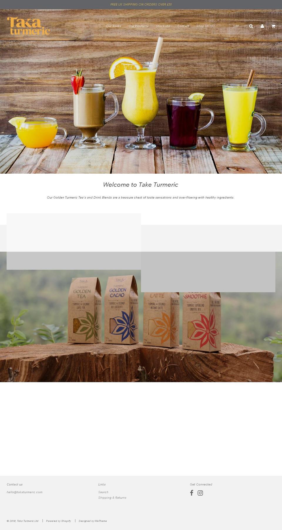takaturmeric.com shopify website screenshot