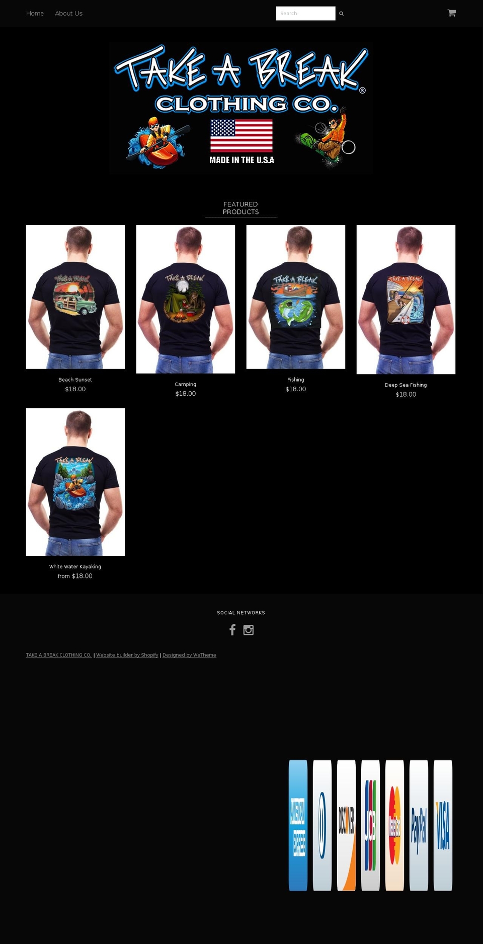 takeabreakclothing.com shopify website screenshot