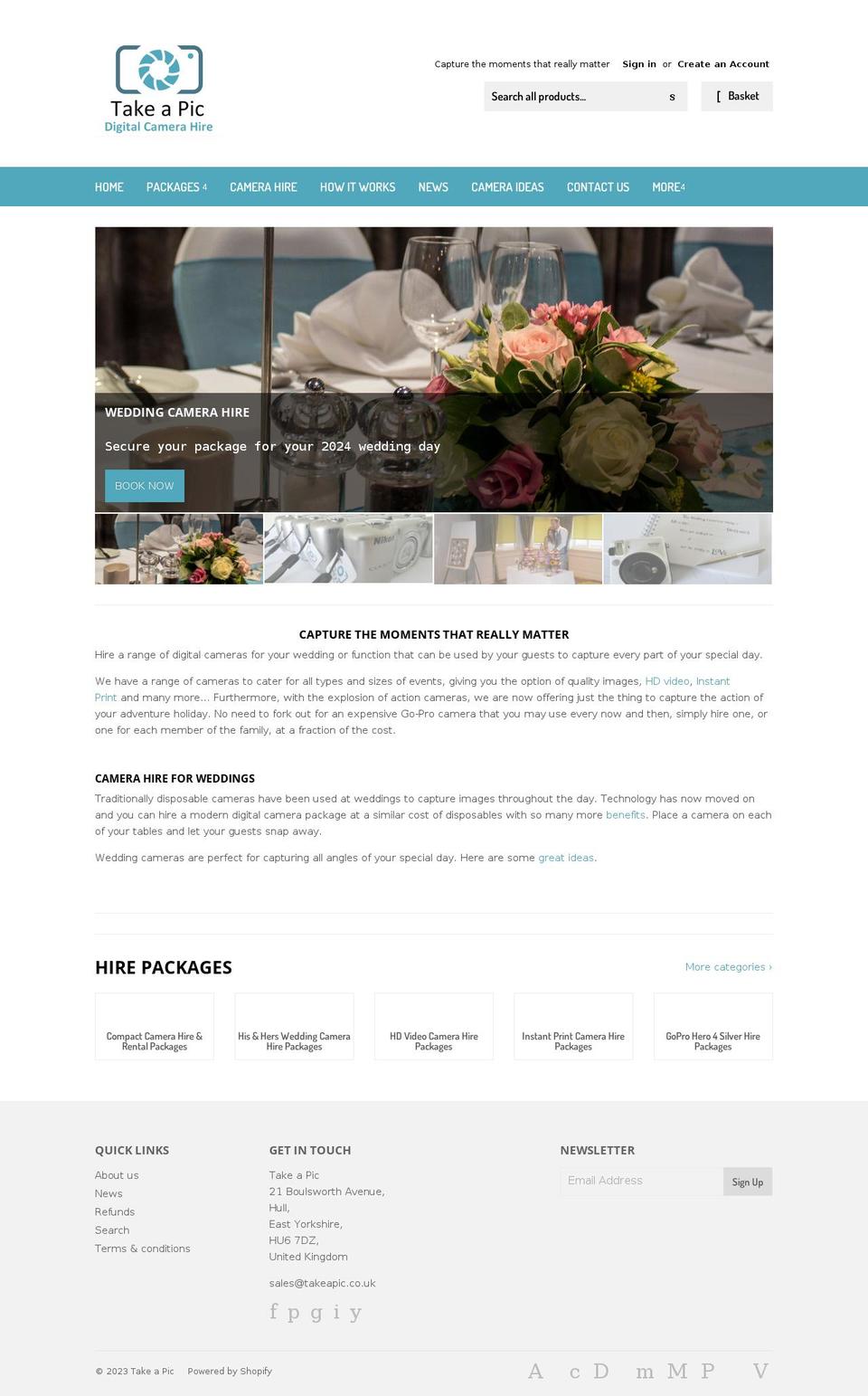 takeapic.co.uk shopify website screenshot