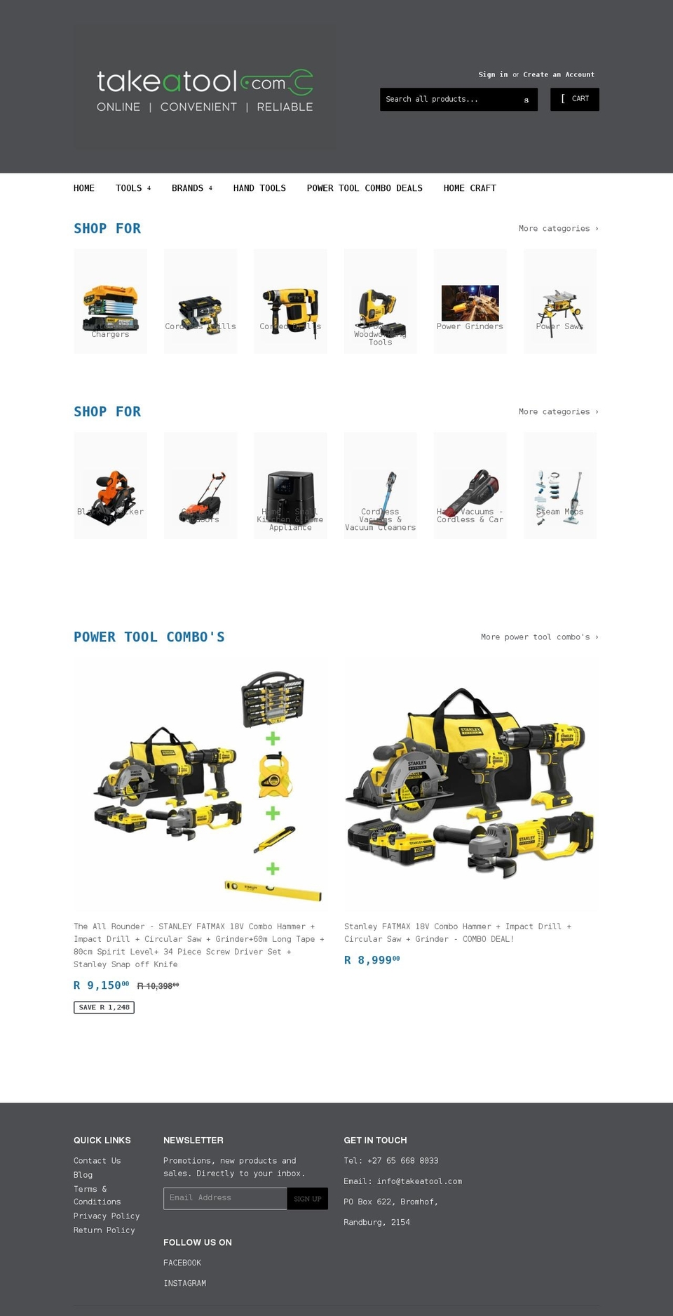 takeatool.com shopify website screenshot