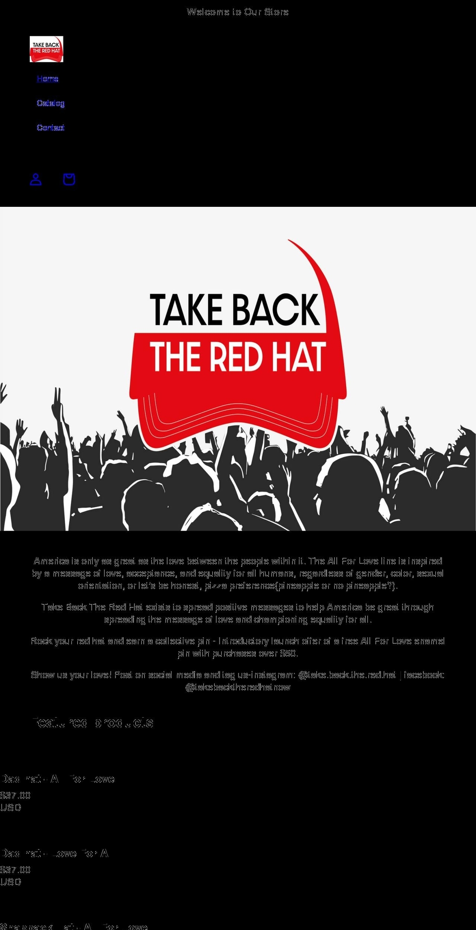 takebacktheredhat.com shopify website screenshot