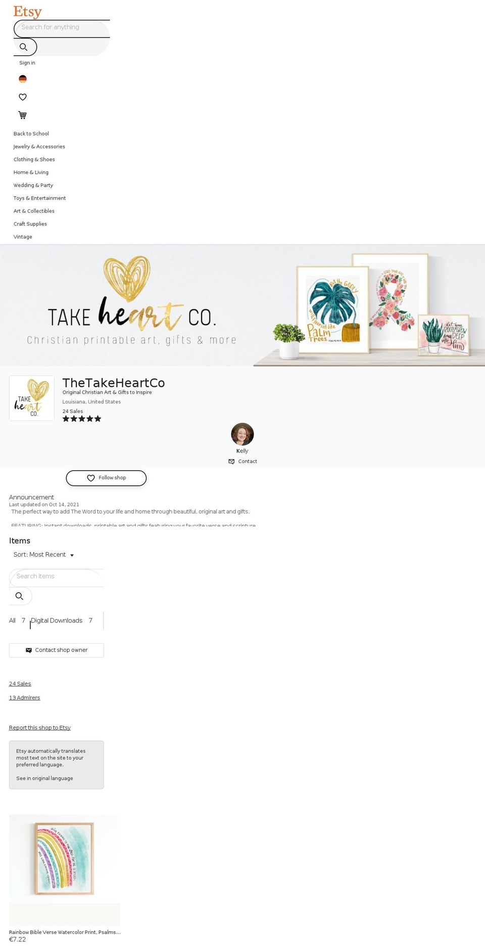 takeheartco.com shopify website screenshot