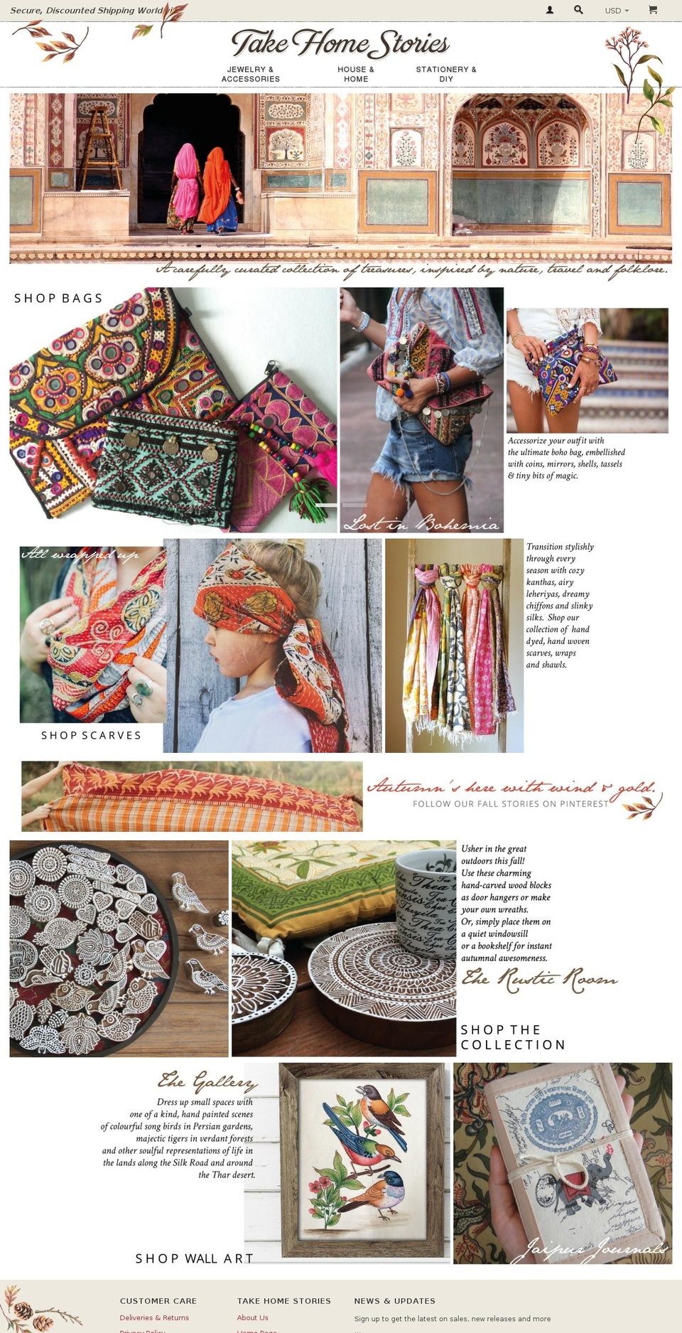 takehomestories.com shopify website screenshot