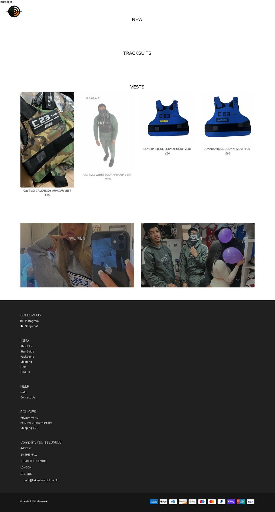 takemansgirl.co.uk shopify website screenshot