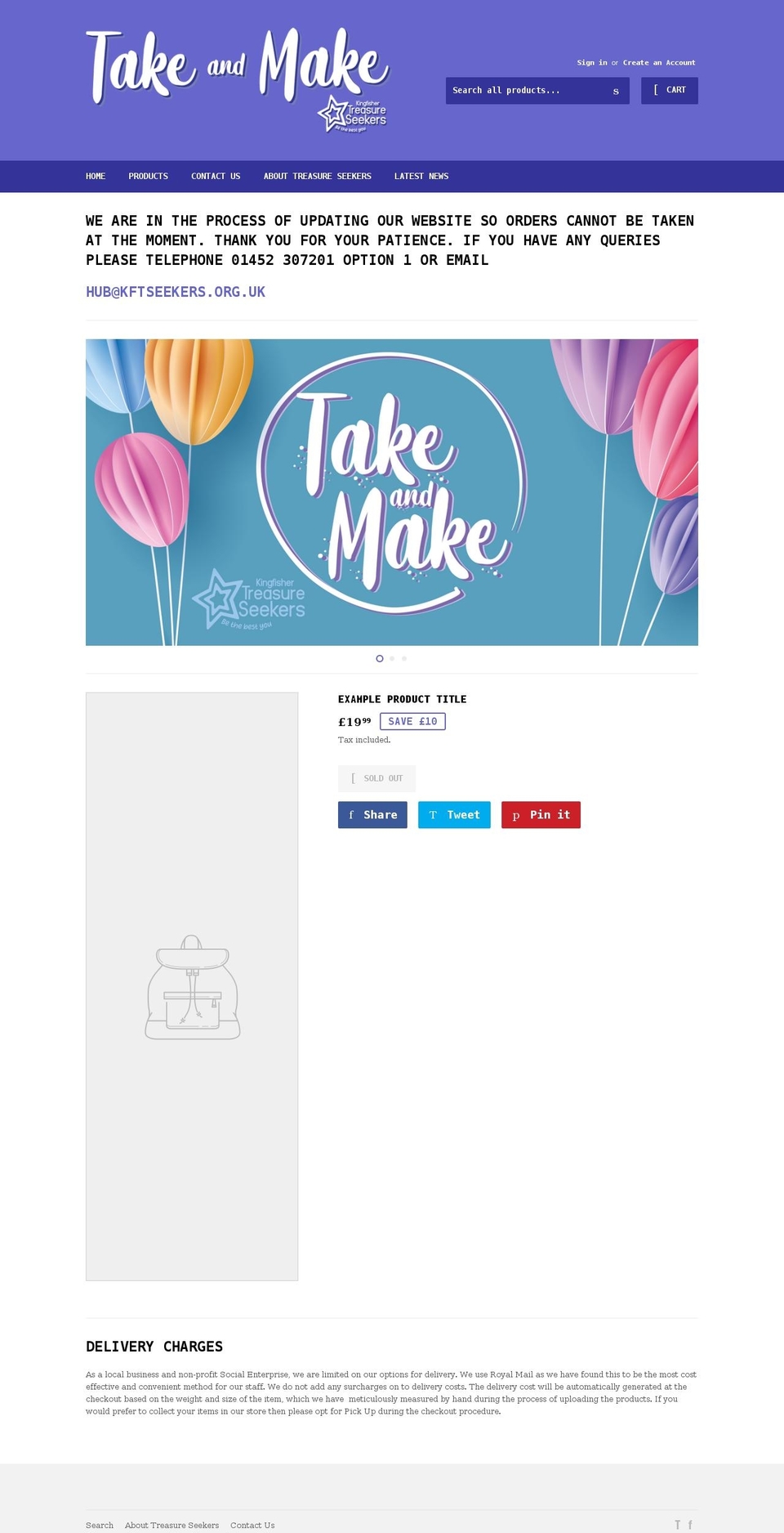 takenmake.co.uk shopify website screenshot
