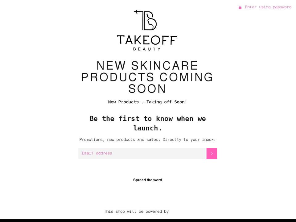 takeoffbeauty.com shopify website screenshot