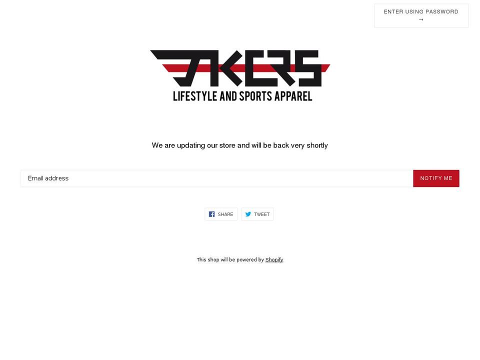 takersapparel.com shopify website screenshot