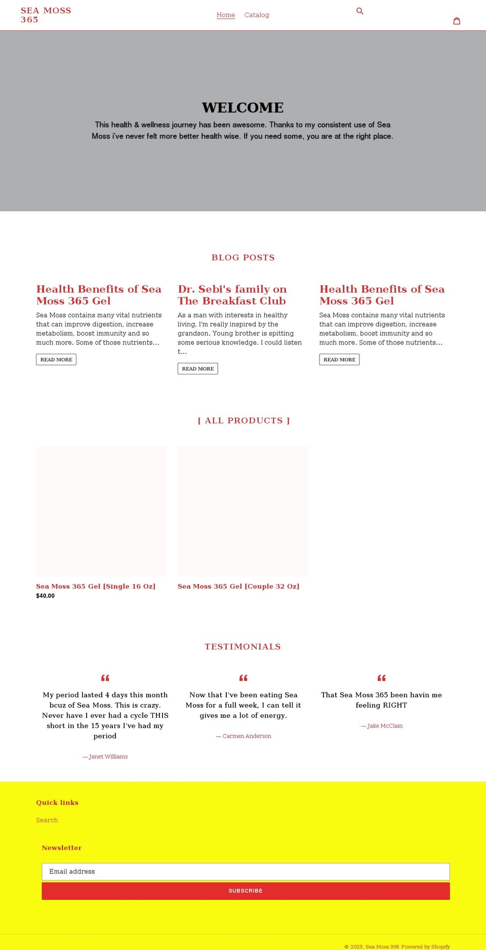 takeseamoss365.com shopify website screenshot