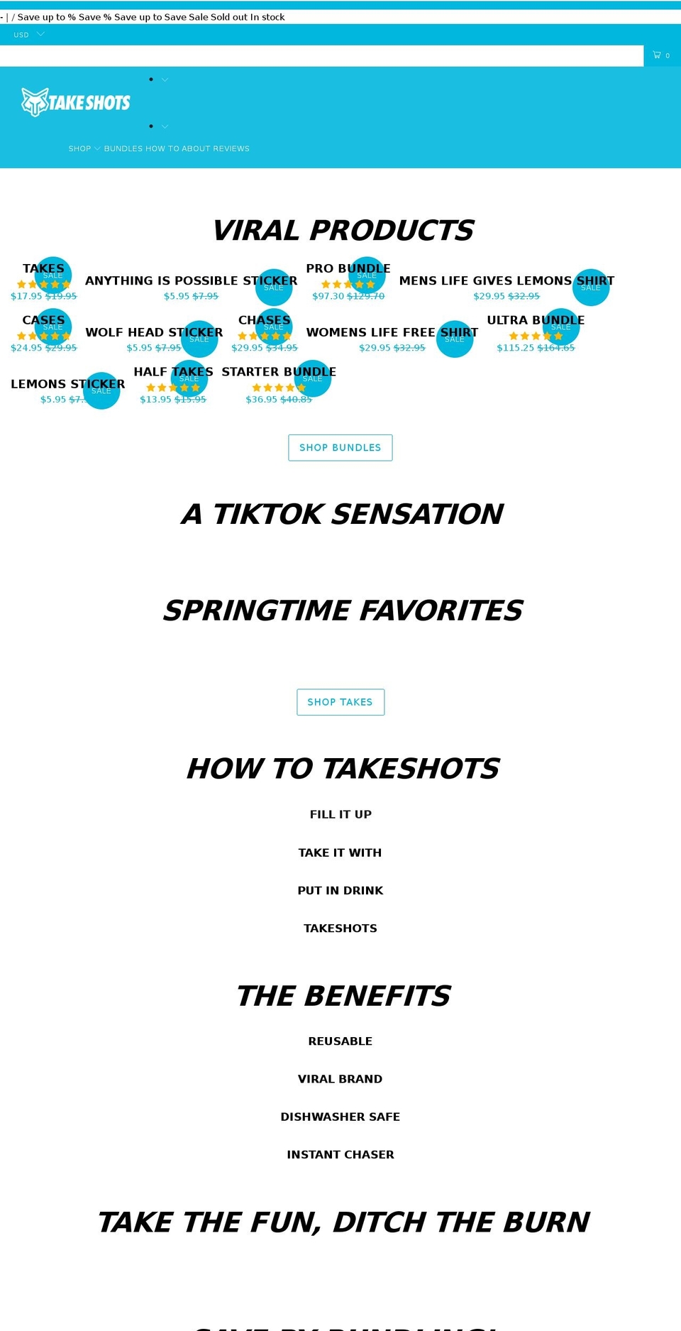 takeshots.com shopify website screenshot