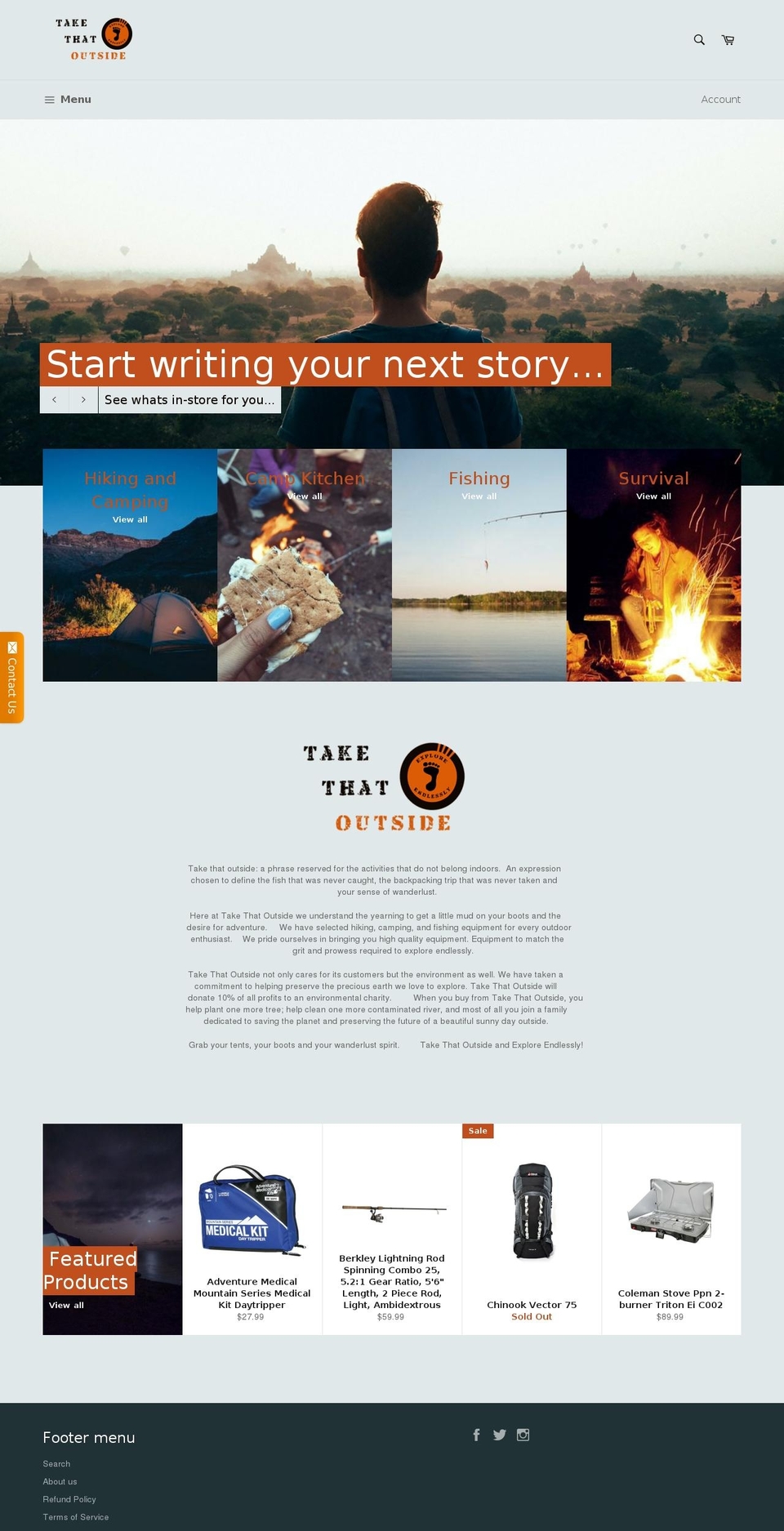 takethatoutside.com shopify website screenshot