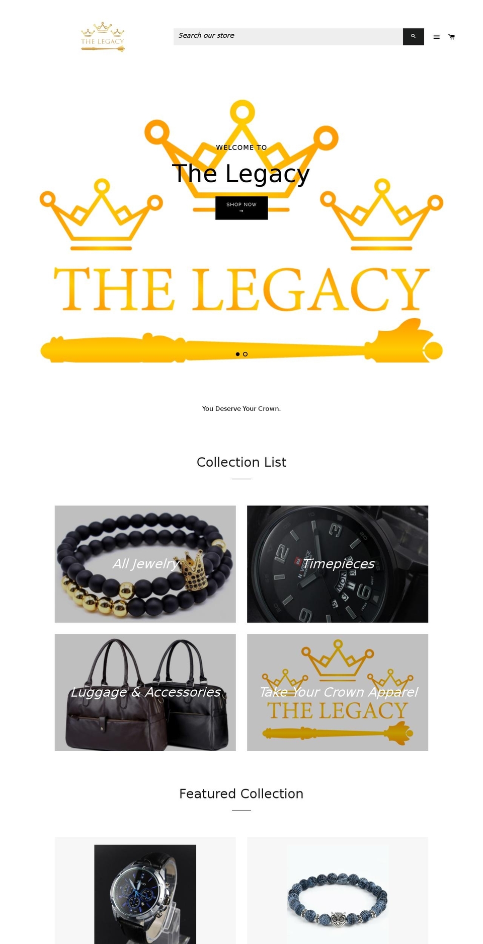 takeyourcrowns.com — Shopify storefront screenshot