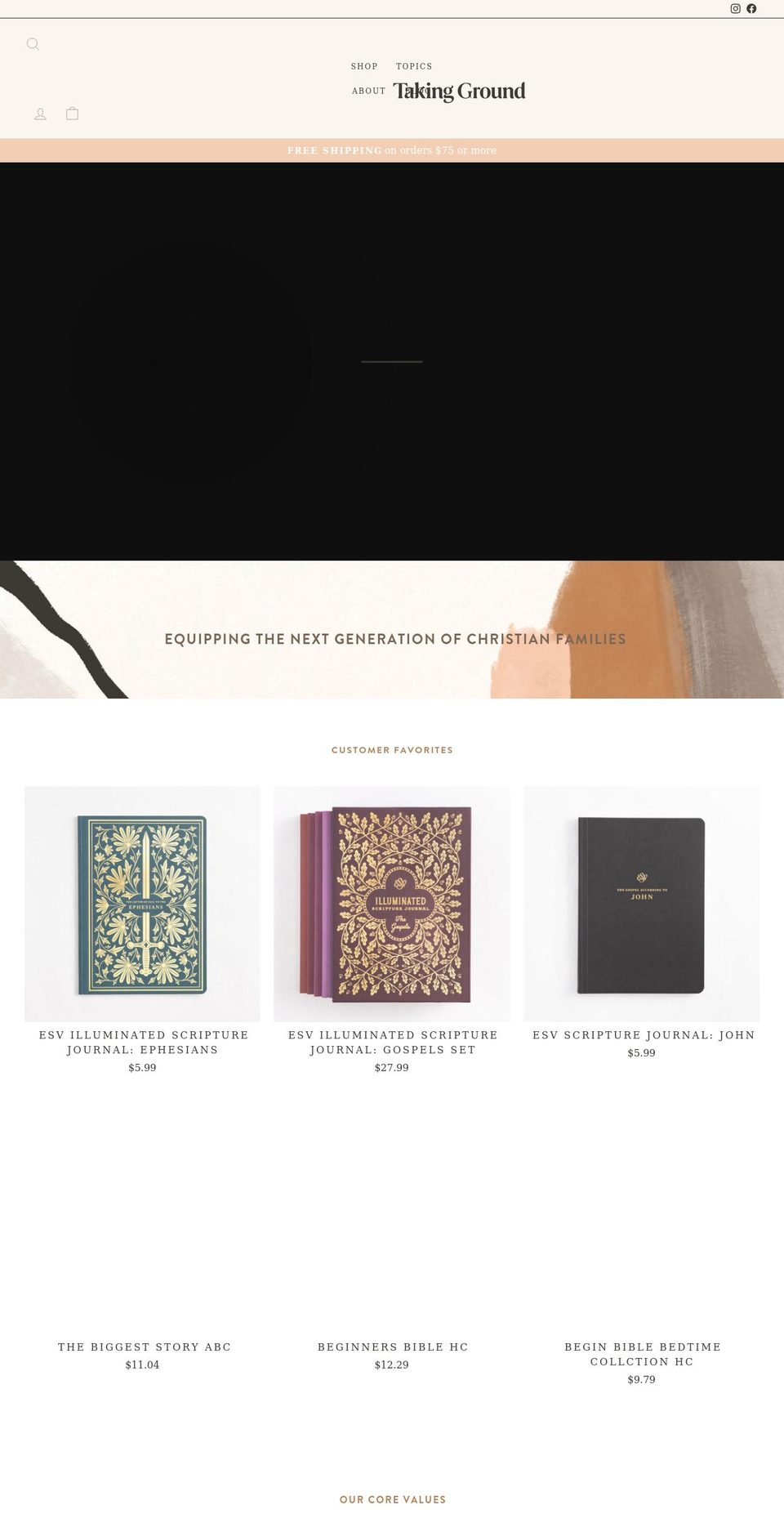 takingground.com shopify website screenshot