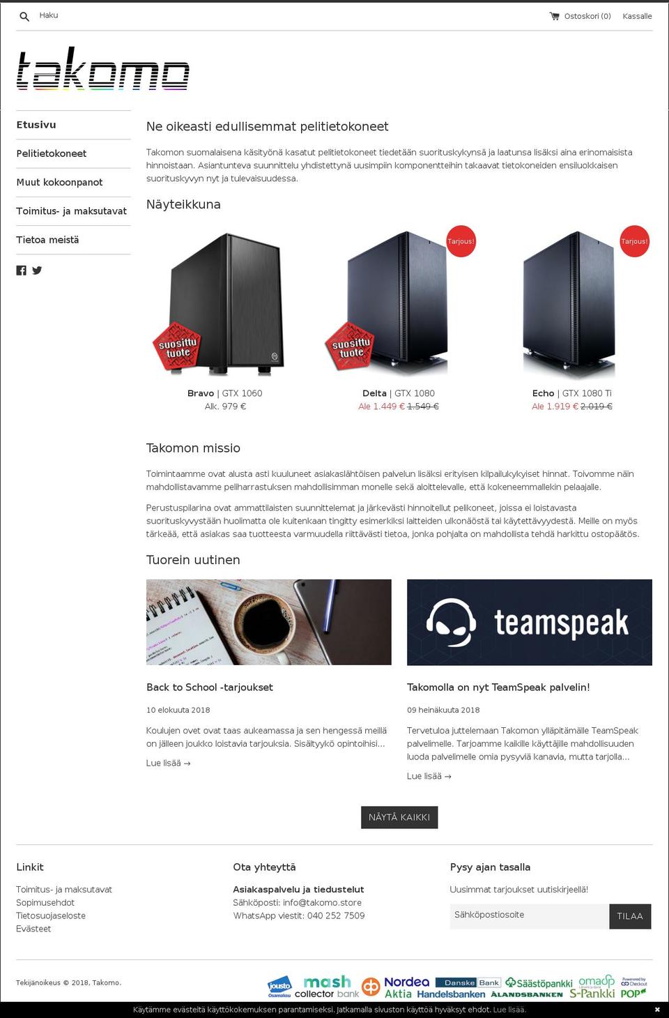 takomo.store shopify website screenshot