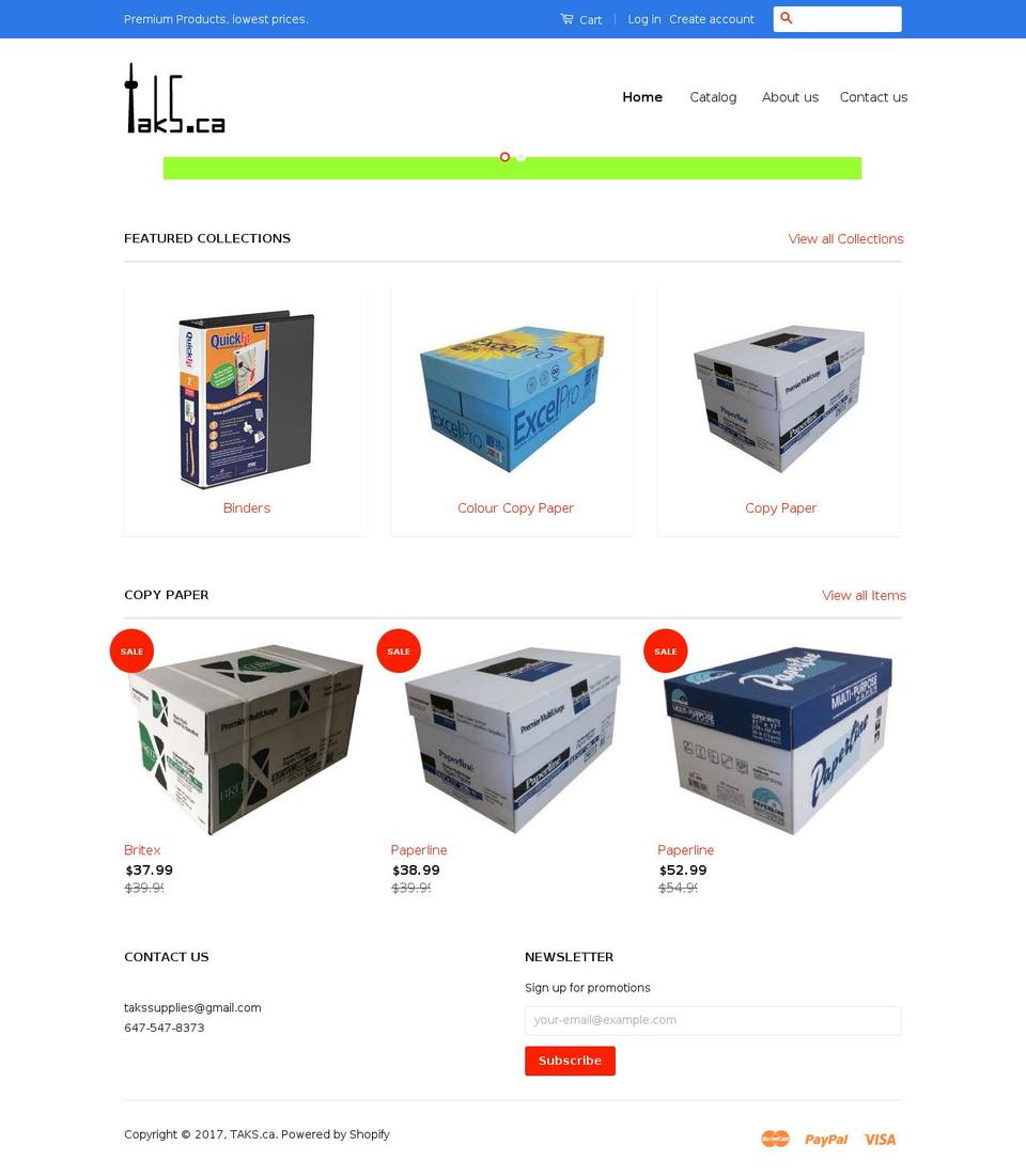 taks.ca shopify website screenshot