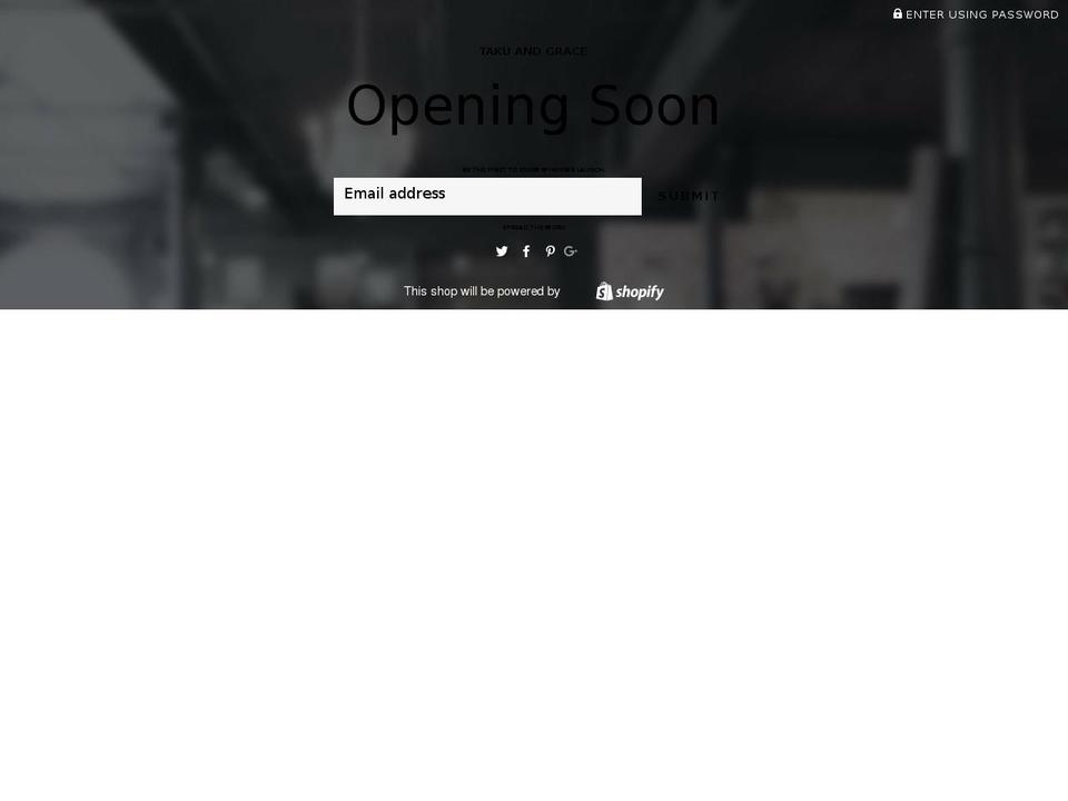 takuandgrace.com — Shopify storefront screenshot