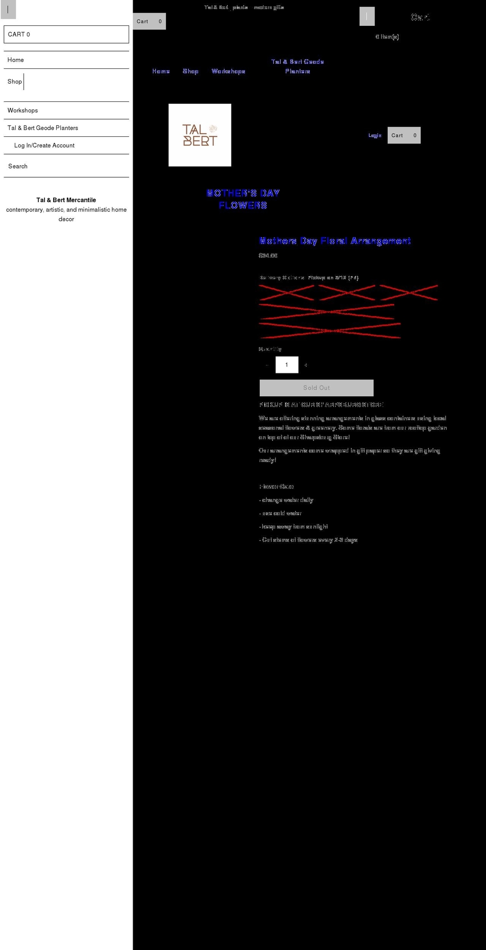 talandbertmercantile.com shopify website screenshot