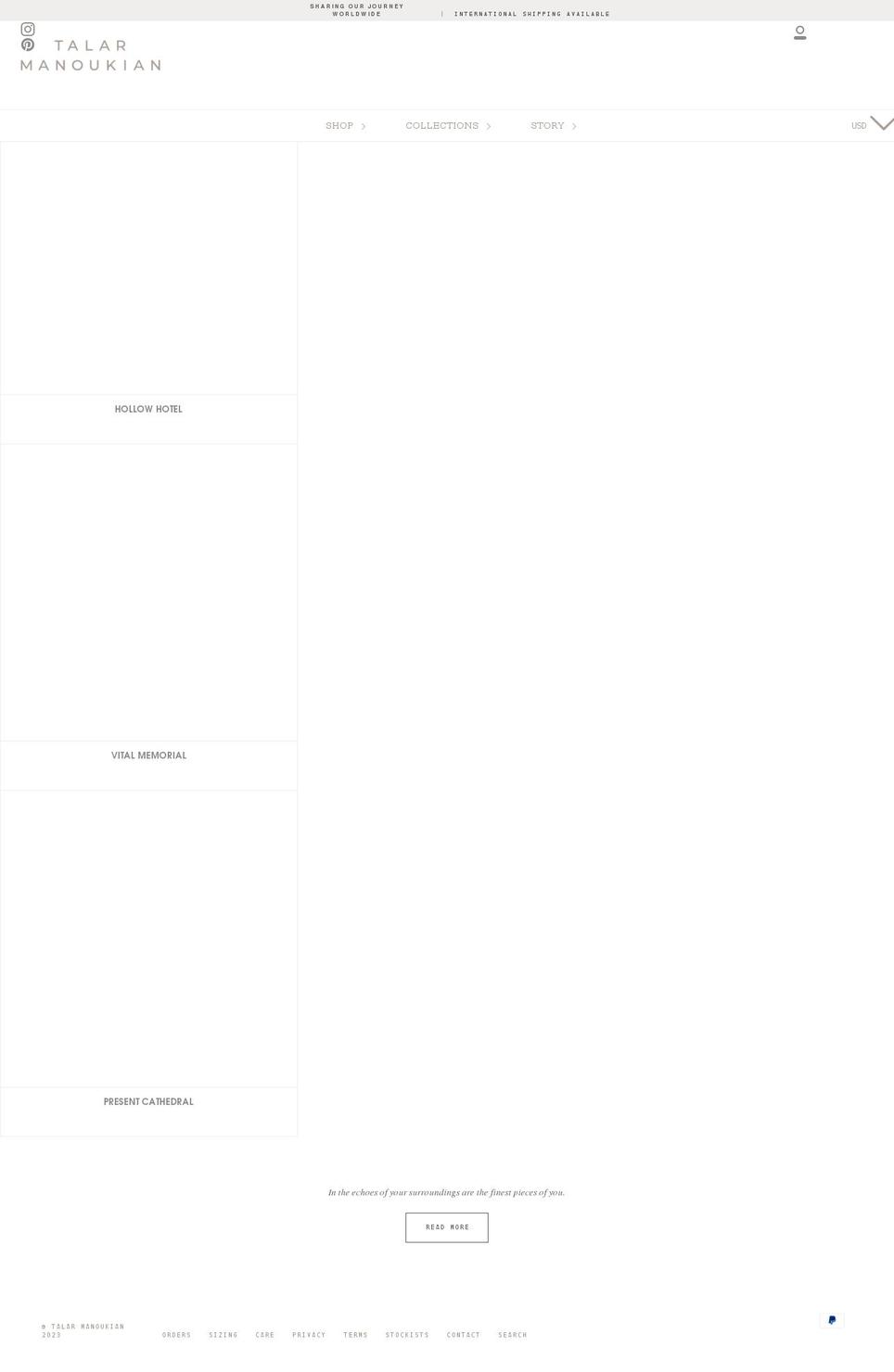 talarmanoukian.com — Shopify storefront screenshot