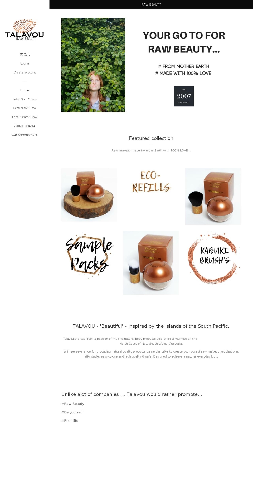 talavou.com — Shopify storefront screenshot