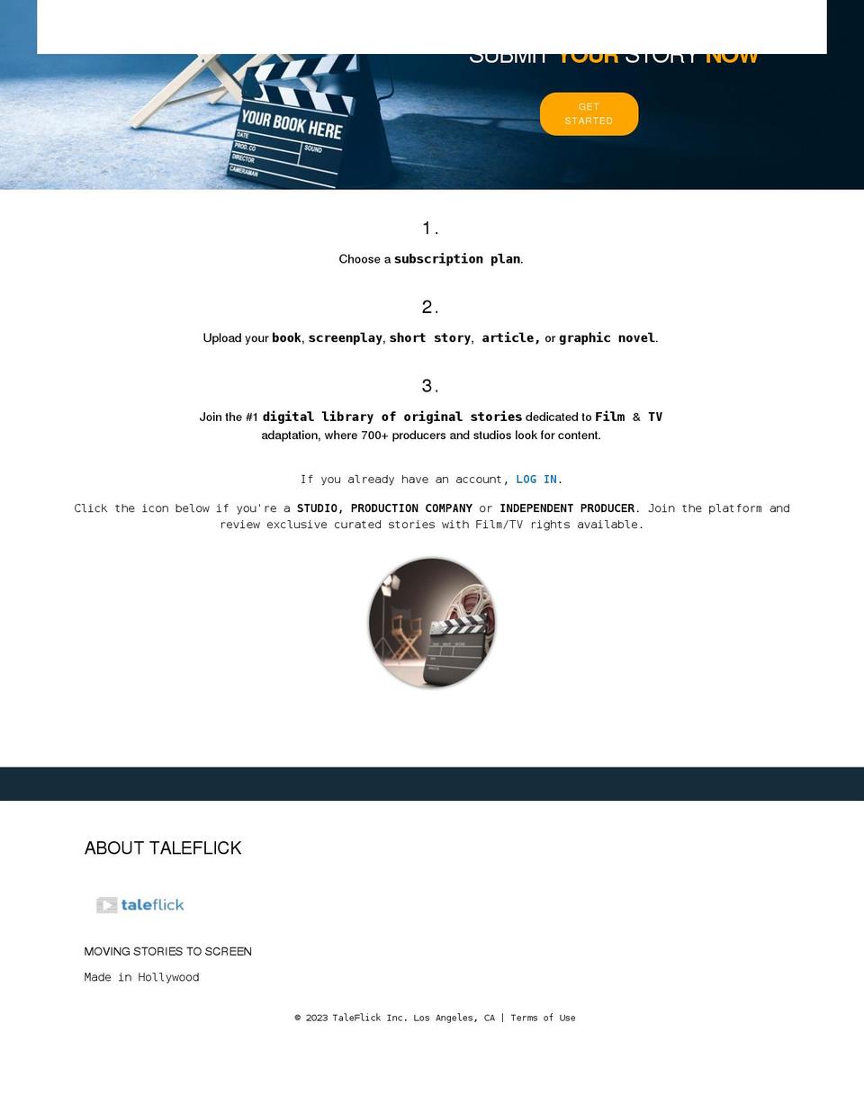 taleflick.com shopify website screenshot
