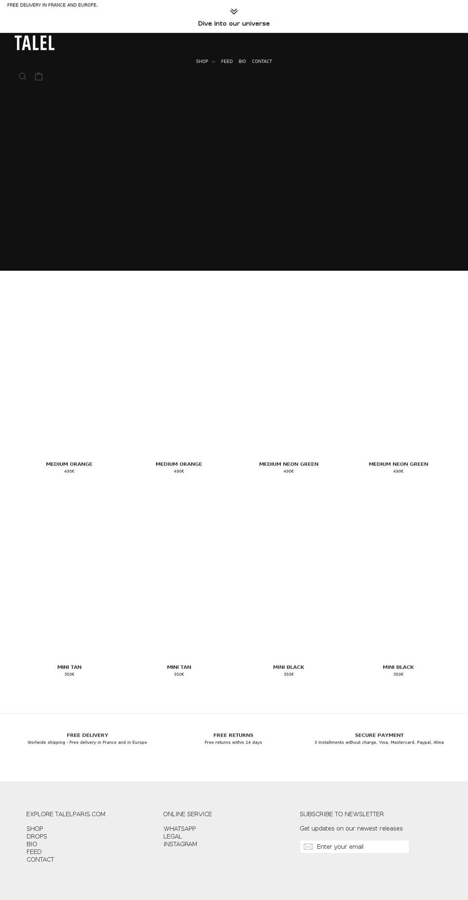 talelparis.com shopify website screenshot
