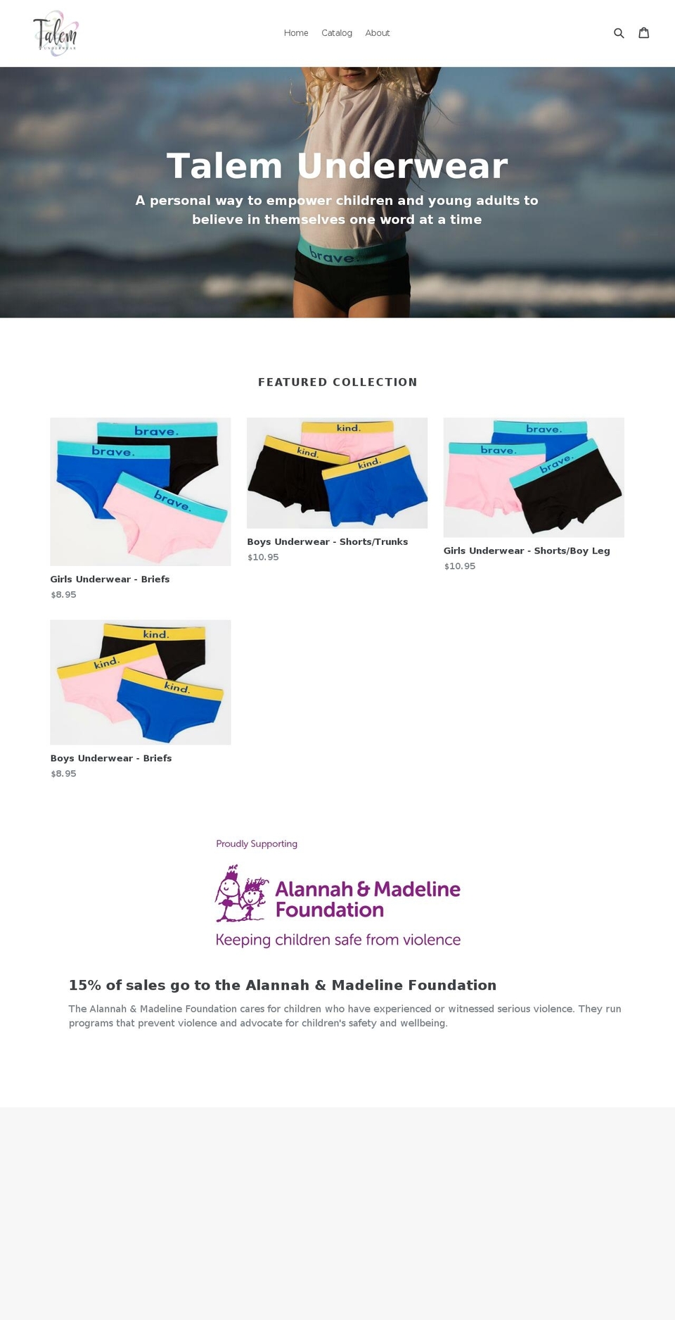 talemunderwear.com — Shopify storefront screenshot