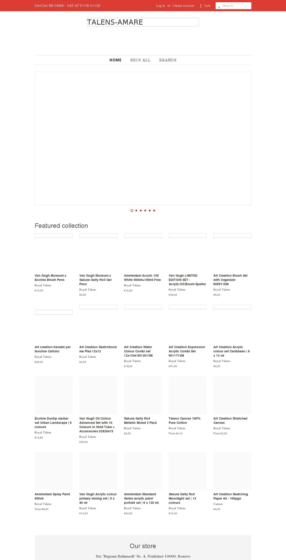 talensonline.com shopify website screenshot