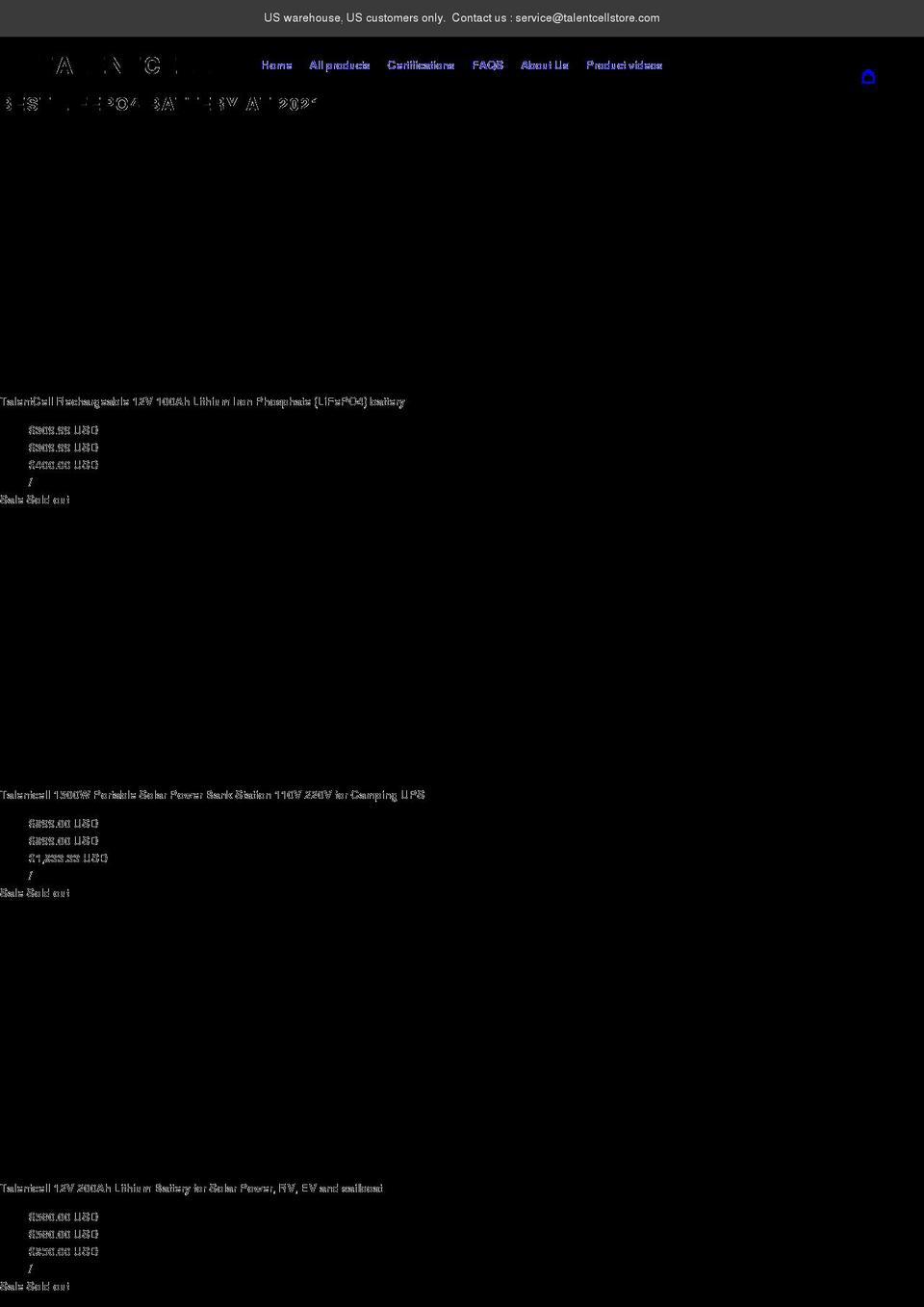talentcellstore.com shopify website screenshot