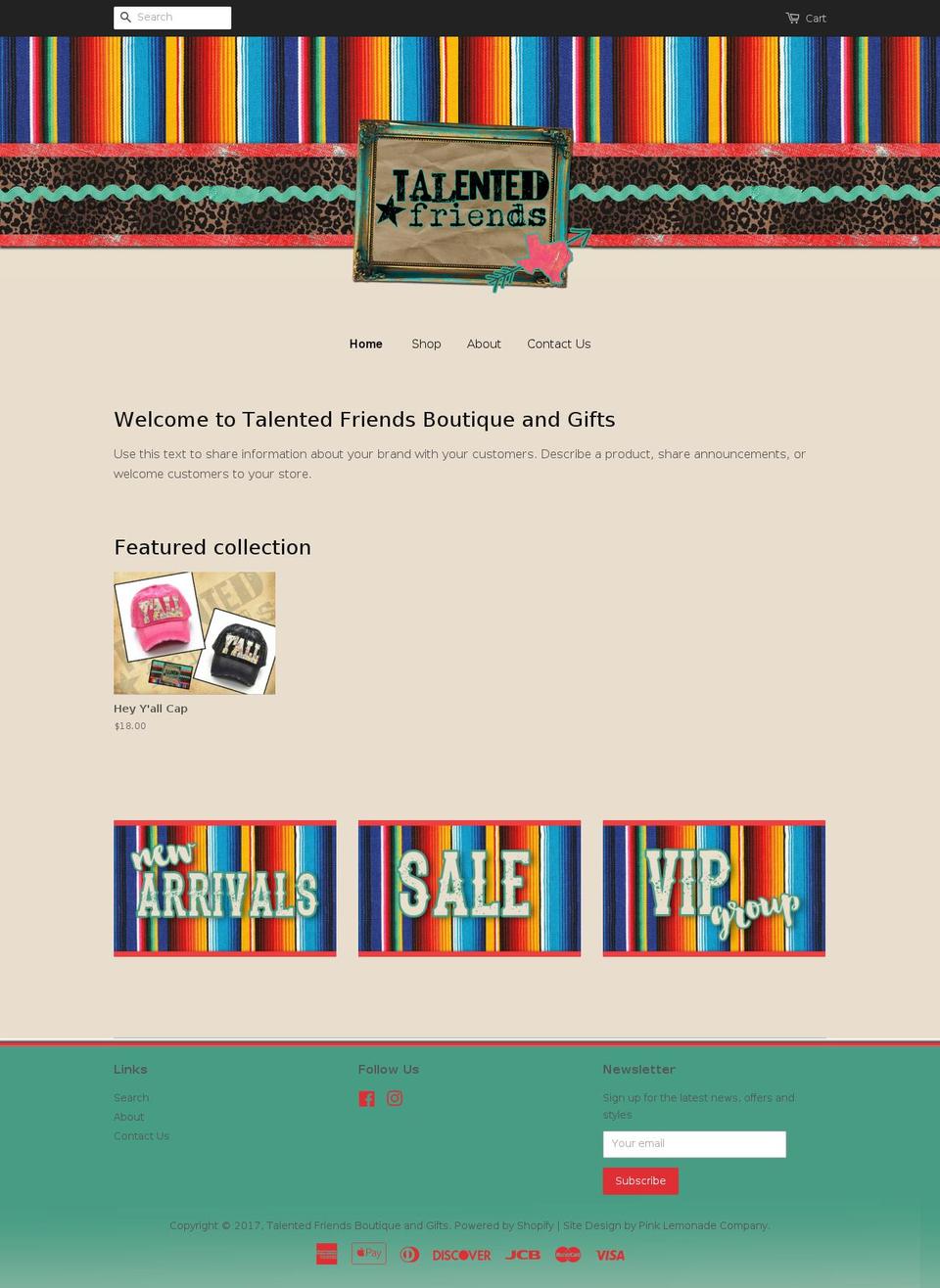 talentedfriendsstudio.com shopify website screenshot