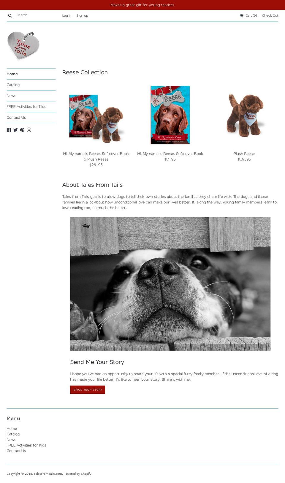 talesfromtails.com shopify website screenshot