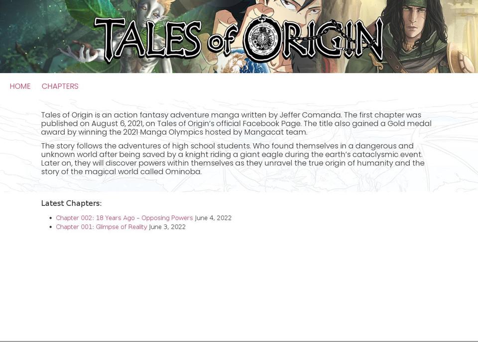 talesoforigin.com — Shopify storefront screenshot