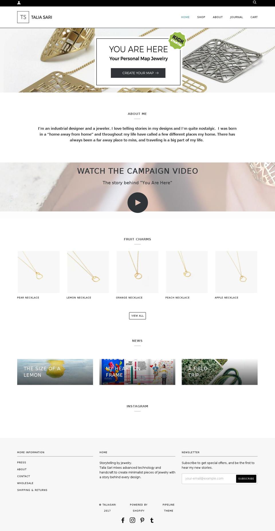 taliasari.com shopify website screenshot