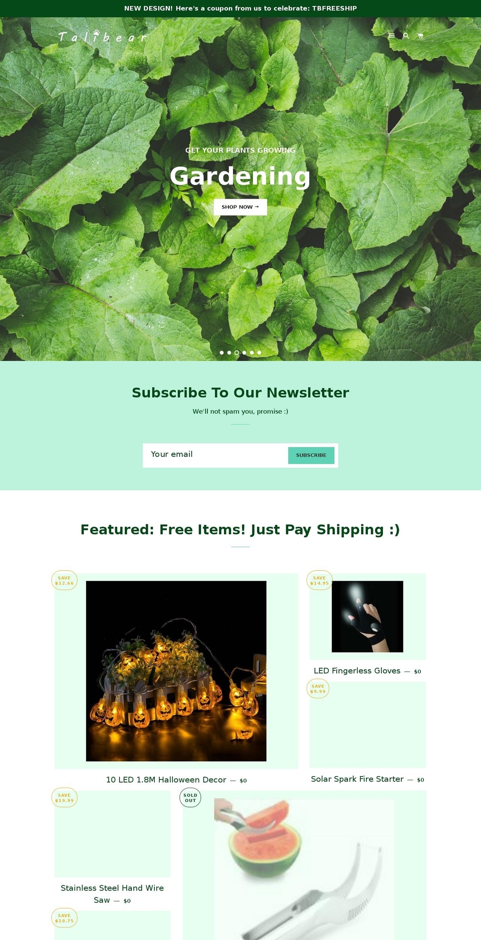 talibear.com shopify website screenshot