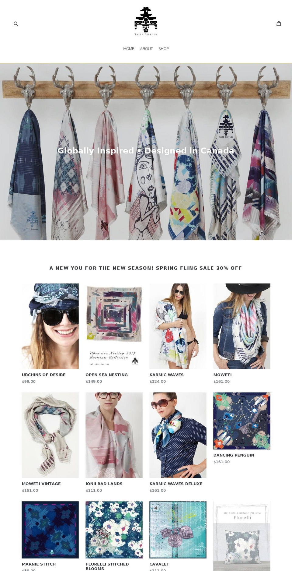 taliedistler.ca shopify website screenshot