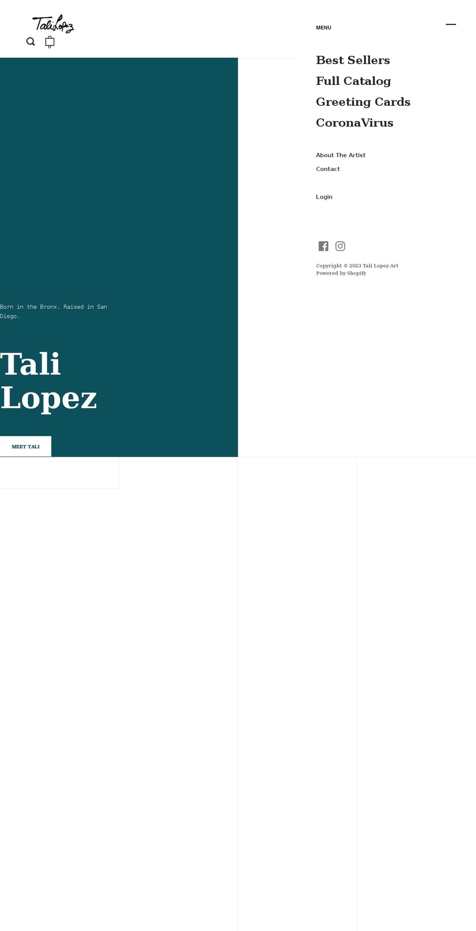 talilopez.com shopify website screenshot