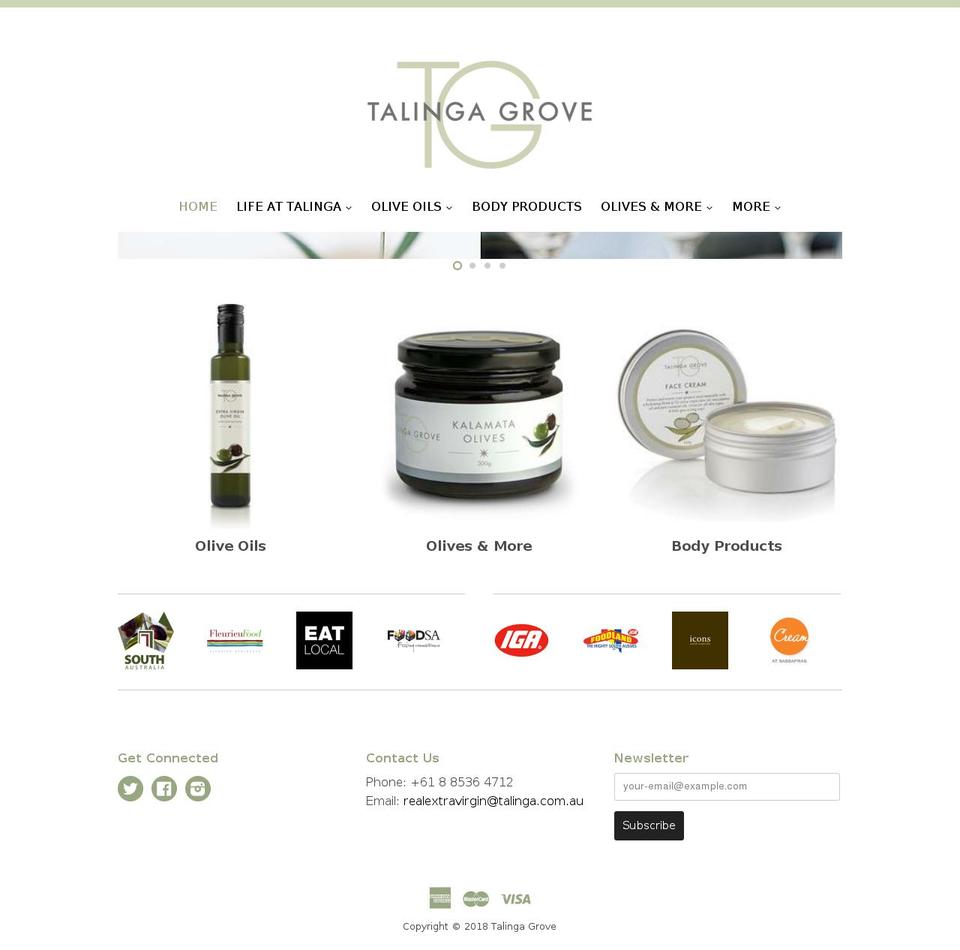 talinga.com.au shopify website screenshot