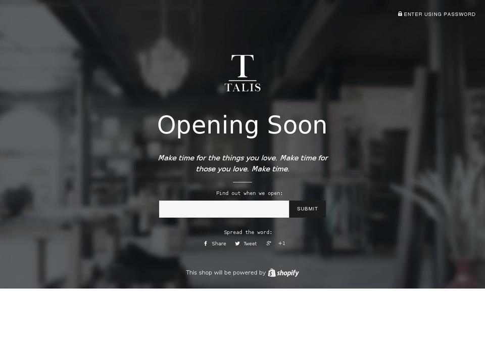taliswatchco.com shopify website screenshot