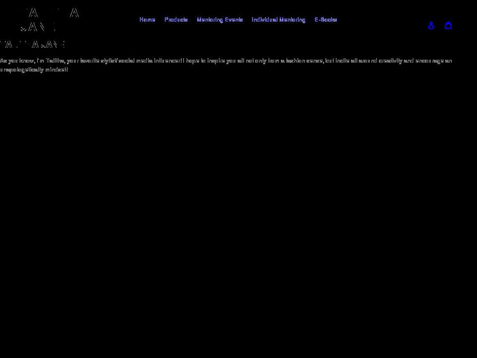 talithajane.com shopify website screenshot