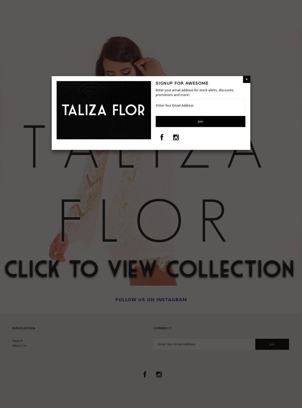 talizaflor.com shopify website screenshot